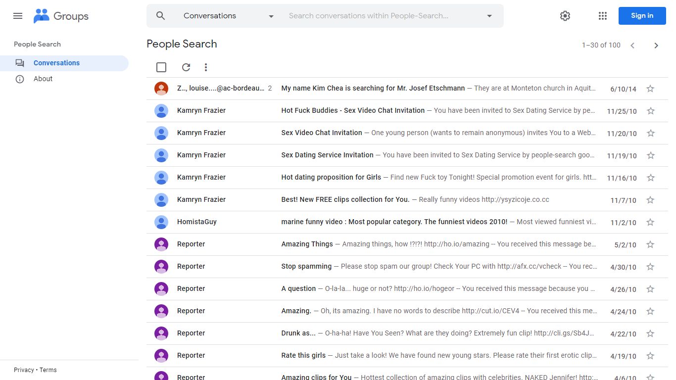 People Search - Google Groups